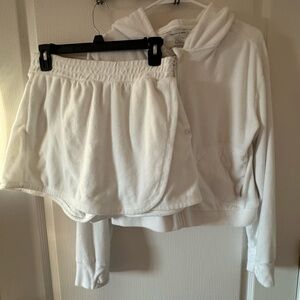 Athleta Jump in Terry skort and Jump in midi full zip